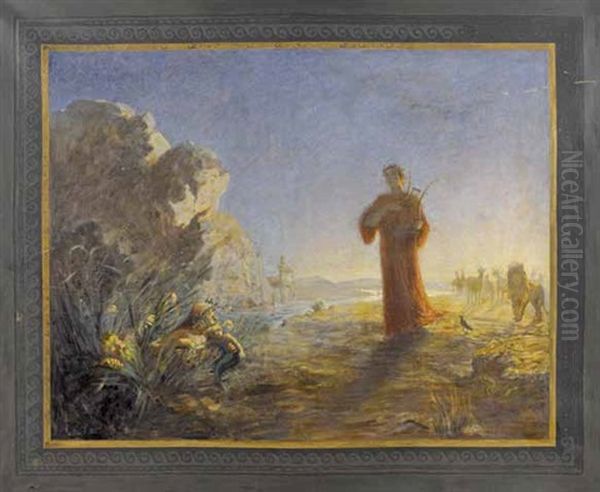 Mythologische Szene - Orpheus Oil Painting by Anton Stockmann