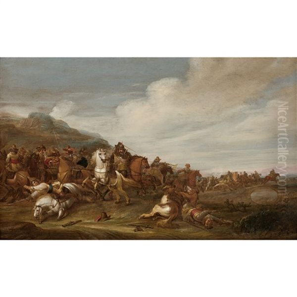 Choc De Cavalerie Oil Painting by Jan Jacobsz van der Stoffe