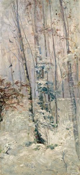 Winterwald Oil Painting by Ernst Stoehr