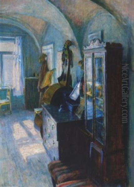 Interieur Oil Painting by Ernst Stoehr