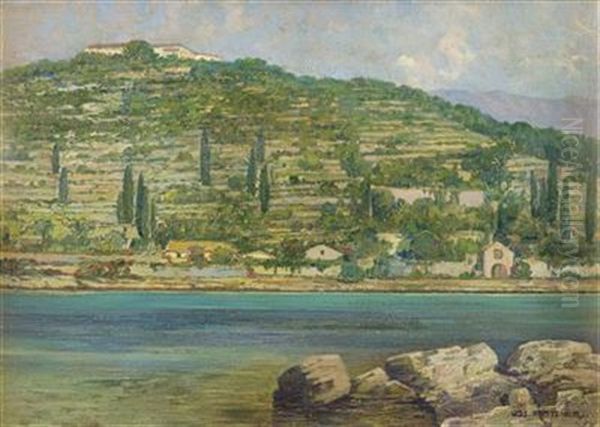 Martinsbucht Bei Gravosa, Dalmatien (kroatien) Oil Painting by Josef Stoitzner