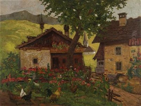 Bauerngarten Oil Painting by Konstantin Stoitzner