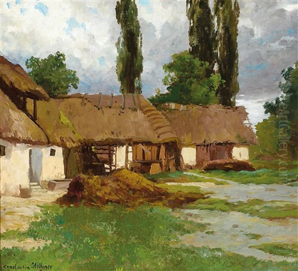 Alter Bauernhof In Mitterpullendorf Oil Painting by Konstantin Stoitzner