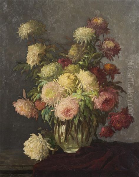 Bouquet Oil Painting by Konstantin Stoitzner