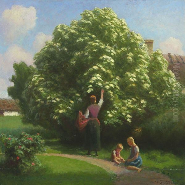 Hylden Blomstrer Oil Painting by Hans Ole Brasen