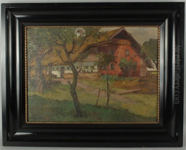 Bauernhaus Oil Painting by Konstantin Stoitzner