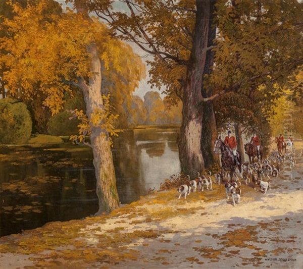 Setting Out Oil Painting by Walter Stoitzner