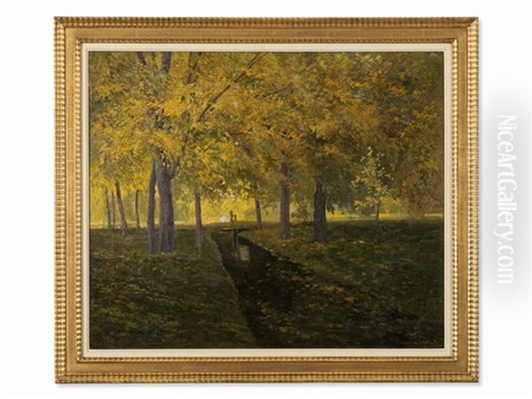 Autumn Landscape Oil Painting by Walter Stoitzner