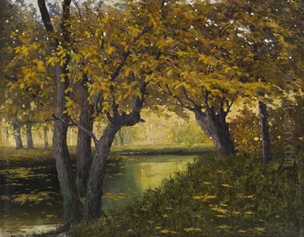 Herbstliche Landschaft Oil Painting by Walter Stoitzner