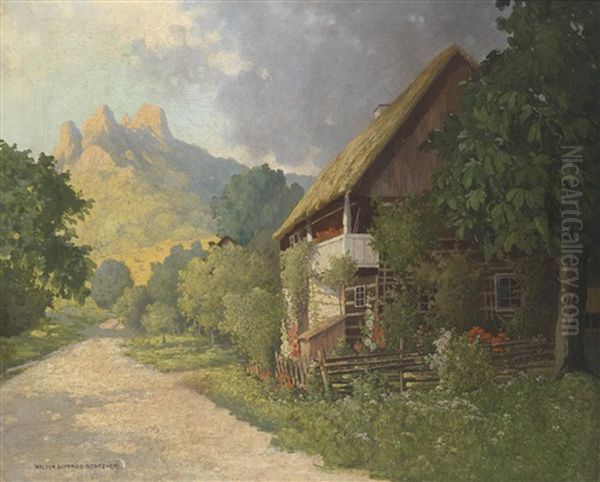 Idyllischer Platz Oil Painting by Walter Stoitzner