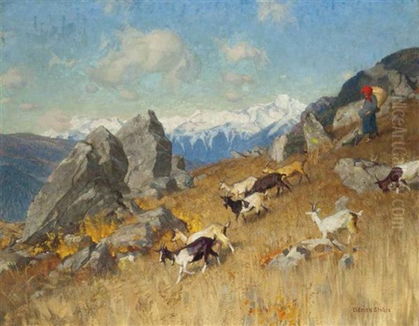 Moving To Fresh Pastures Oil Painting by Adrian Scott Stokes