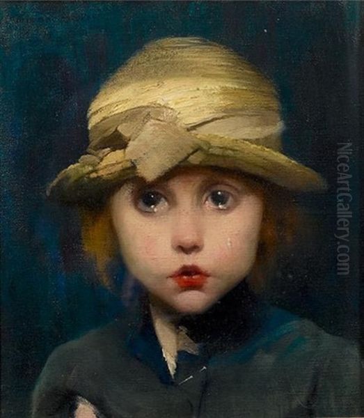 A Tearful Child Oil Painting by Marianne (Preindlsberger) Stokes