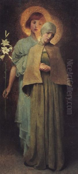 The Annunciation Oil Painting by Marianne (Preindlsberger) Stokes