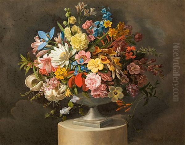 Blumenstillleben Oil Painting by Leopold von Stoll