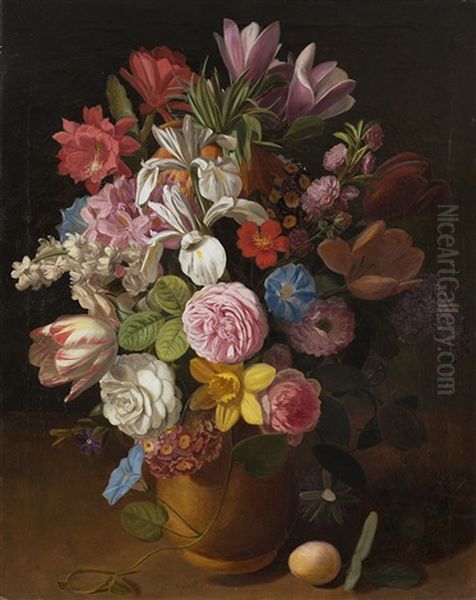 Vaso Di Fiori Oil Painting by Leopold von Stoll