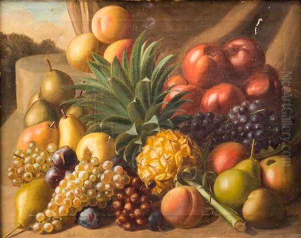 Fruchtestillleben Oil Painting by Leopold von Stoll