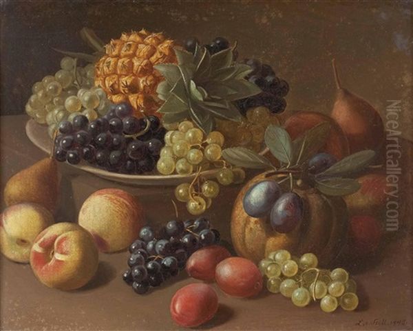 Obststillleben Oil Painting by Leopold von Stoll