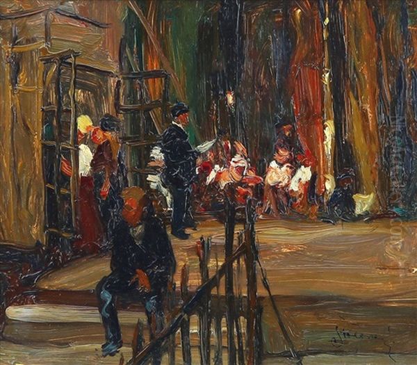 Divadelni Scena I Oil Painting by Josef Stolovsky