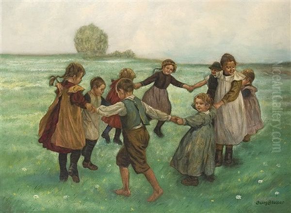 Round Dance Oil Painting by Georg Stolper