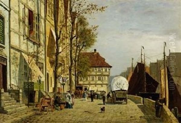 Aus Einer Alten Hansestadt Oil Painting by Fritz Stoltenberg