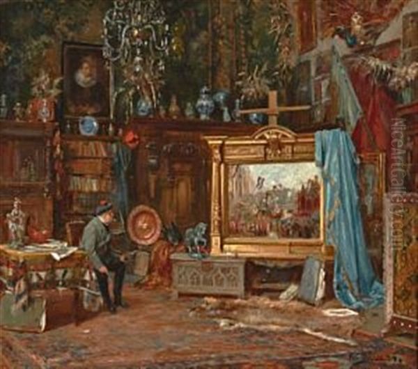 Fra Et Atelier Oil Painting by Vincent Stoltenberg-Lerche