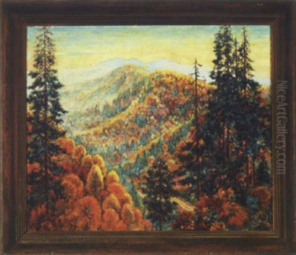 Smoky Mountains - New Found Gap Oil Painting by Sam Stoltz