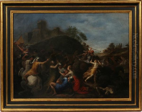 Rape Of Sabine Women Oil Painting by Antonio Stom