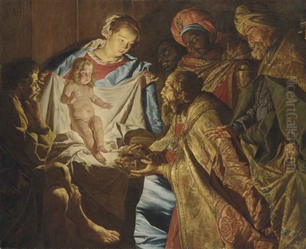 The Adoration Of The Magi Oil Painting by Matthias Stom