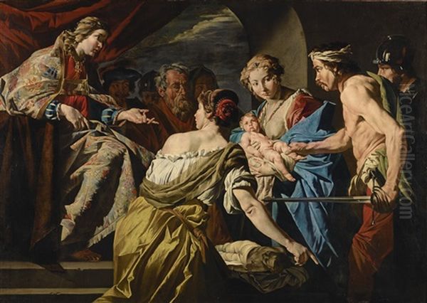 The Judgement Of Solomon Oil Painting by Mathaeus Stomer the Elder