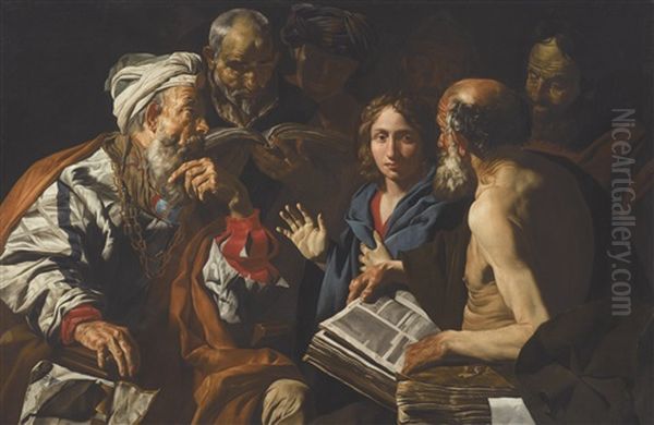 Christ Disputing With The Doctors Oil Painting by Mathaeus Stomer the Elder