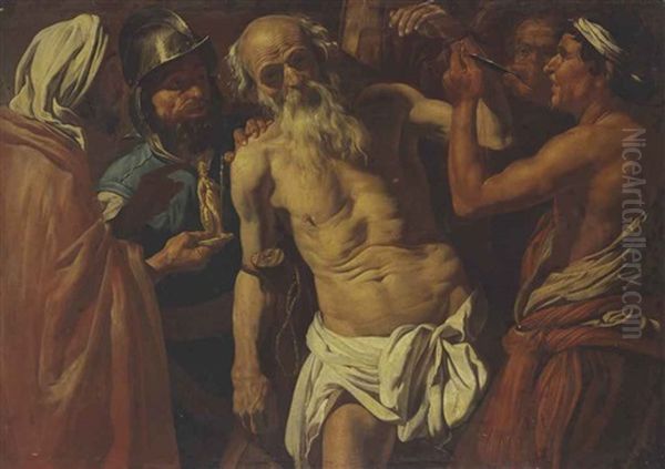 The Martyrdom Of Saint Bartholomew Oil Painting by Mathaeus Stomer the Elder