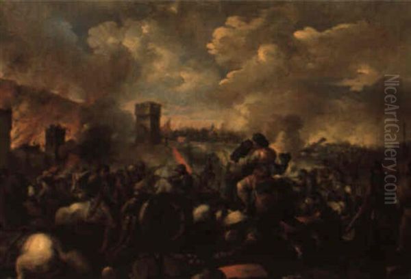 Battaglia (reitergefecht) Oil Painting by Mathaeus Stomer the Younger