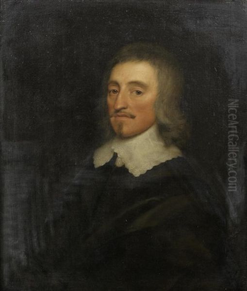 Portrait Of A Gentleman, Traditionally Identified As Sir Henry Vane The Elder, Half-length, In Black Costume Oil Painting by Henry Stone