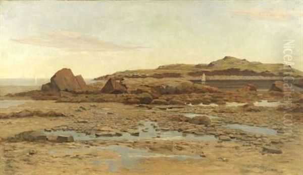 Marblehead Massachusetts, Low Tide Oil Painting by William Stone