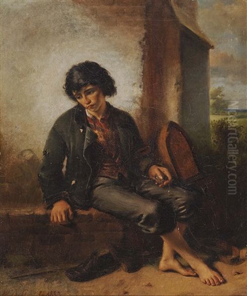 Beggar Boy Oil Painting by Willem Benedictus Stoof