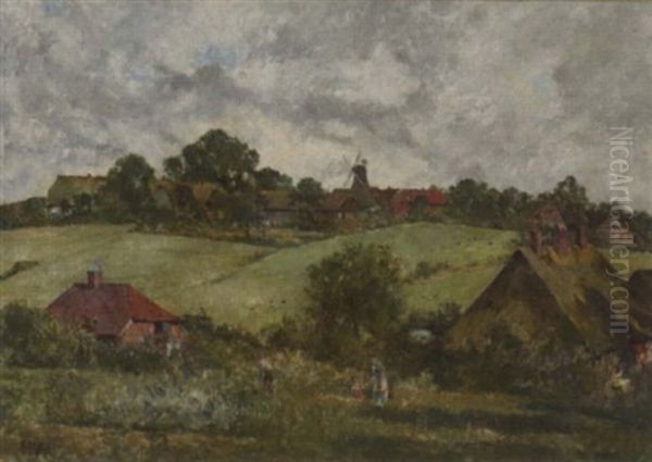 Landschaft Mit Muhlendorf Bei Segeberg Oil Painting by Karl Storch the Elder