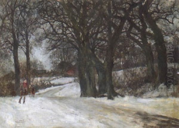 Winter In Ostpreusen Oil Painting by Karl Storch the Elder