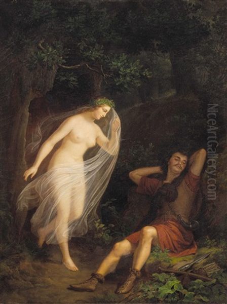 Der Traum Des Jagers Im Wald by Frederik Ludwig Storch