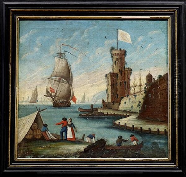 Trading Port In Amsterdam Oil Painting by Jacobus Storck