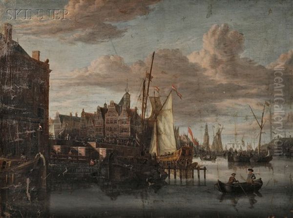 View Of Amsterdam Oil Painting by Jacobus Storck