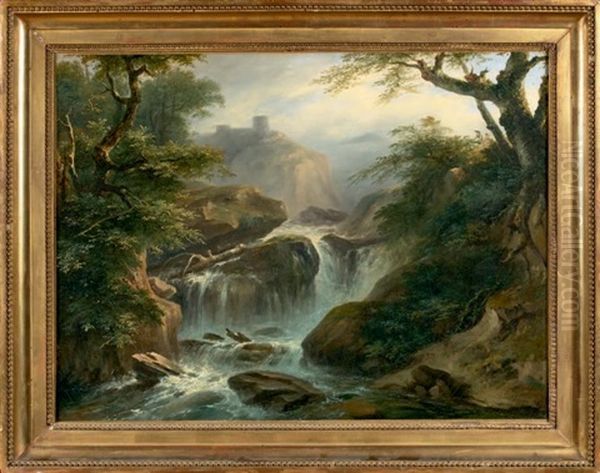 Paysage A La Cascade Oil Painting by Felix Marie Ferdinand Storelli