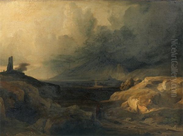 Paysage De Montagnes Et Desert Oil Painting by Felix Marie Ferdinand Storelli