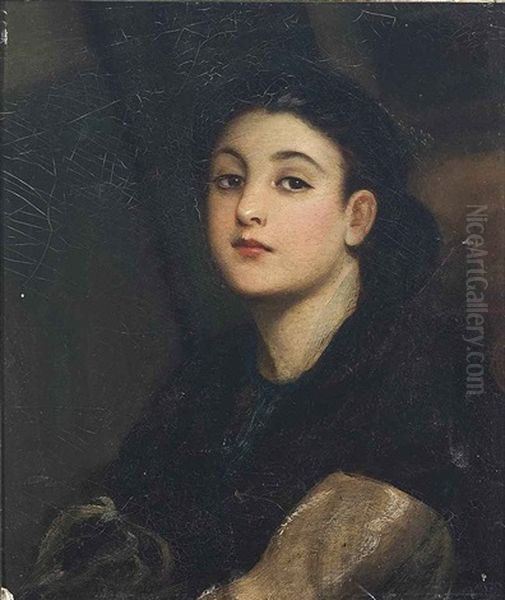 Portrait Of A Young Woman Oil Painting by George Adolphus Storey