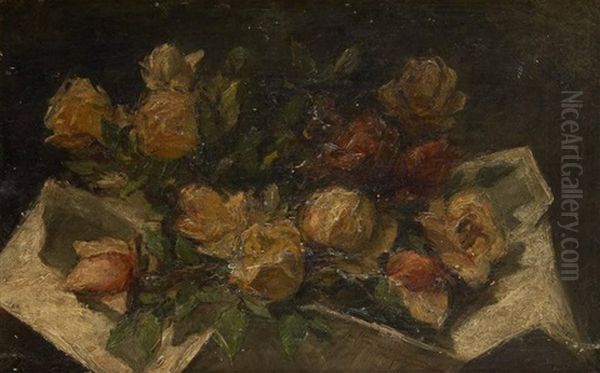 Le Bouquet De Roses Oil Painting by Carel Nicolaas Storm van 's-Gravensande