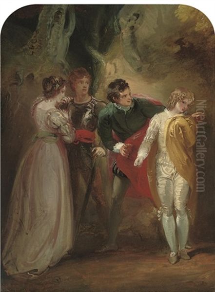 Sylvia And The Outlaws Oil Painting by Thomas Stothard