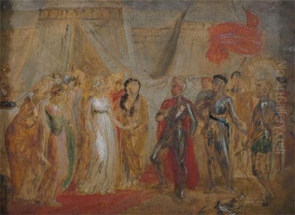 Princess Catherine Of France Being Presented To Henry V Of England Oil Painting by Thomas Stothard