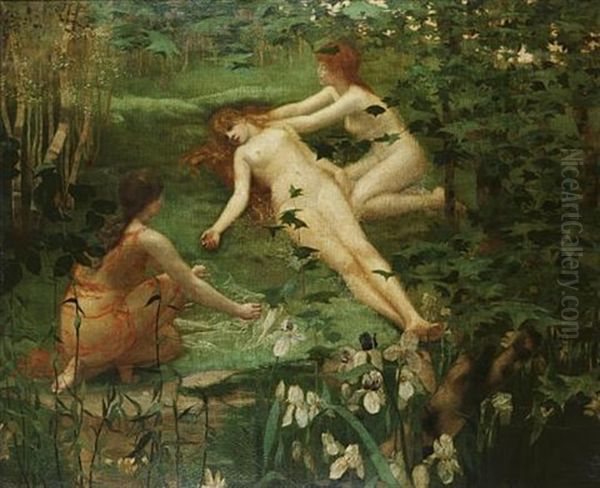 Diana, Twilight And Dawn Oil Painting by William Stott