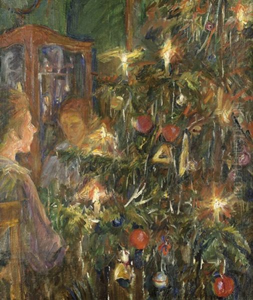 Weihnachtsabend Oil Painting by Fritz Stotz