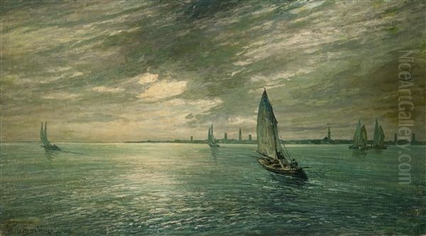 Blick Auf Venedig In Der Abenddammerung Oil Painting by Willy Stoewer