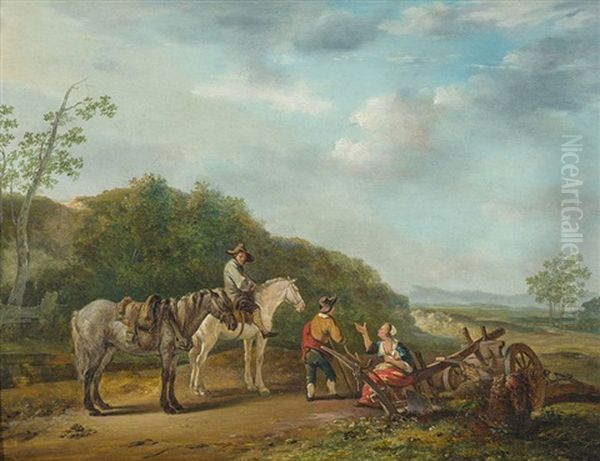 Bauern Mit Pferd Und Pflug Oil Painting by Bruno van Straaten the Elder